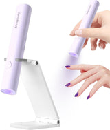 Denabuty UV-Lampe für Gel-Nagellack, Mini-U-V-LED-Lampe für Nagelersatz mit Ständer, tragbare kleine UV-Nagellampe für Gel-Nagellack, zum Aushärten von Nagelkleber und Nagelspitzen weiß