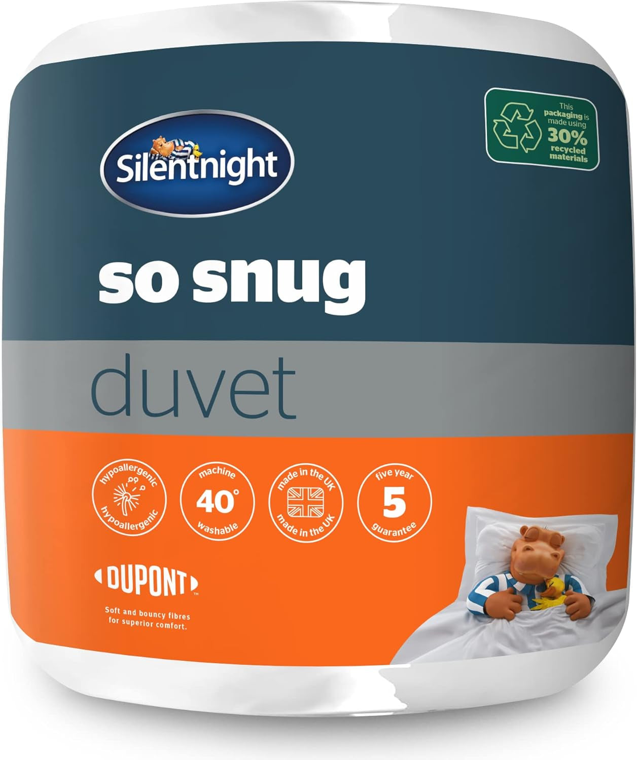 Silentnight so Snug 534222GE Bettdecke, King-Size-Bett, 15 Tog, warm, kuschelig, dick, hypoallergen, maschinenwaschbar, Weiß, King-Size-Bettdecken und Bettdecken Naty Shop King-Size-Bett, 15 Tog