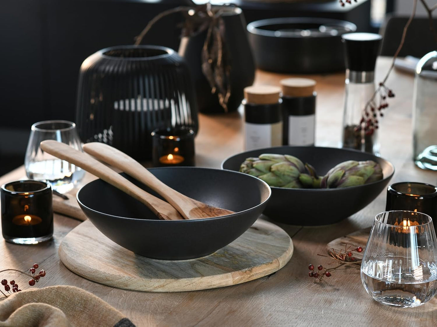 Creatable, 30007, Soft-Touch-Serie, 2-teiliges Geschirrset, Steinzeug-Salatset, spülmaschinen- und mikrowellengeeignet, hergestellt in Portugal