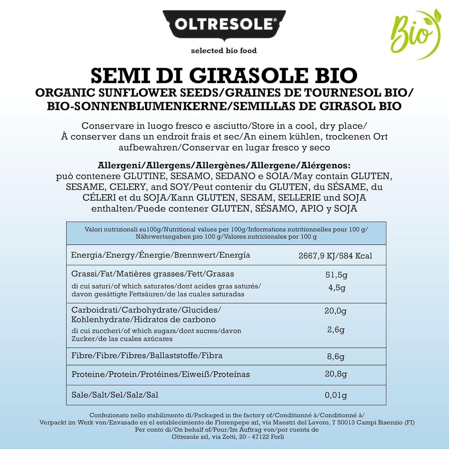 Bio-Sonnenblumenkerne 3 kg, rohe, geschälte, ungeröstete und ungesalzene Bio-Sonnenblumenkerne, reich an Ballaststoffen und Nährstoffen, ideal als Snack und für Rezepte