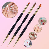 31-teiliges professionelles Nagel-Pinsel-Set, Nagelpinsel mit zwei Enden, Pinsel für Gelnägel, Acryl-Nagelkunststift, Nagelkunst-Dotting-Tools, Nagelpinsel für DIY-Nagelkunst-Salondesign