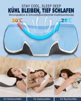 Nackenkissen Orthopädisches Kissen gegen Nackenschmerzen Memory-Schaum-Kissen Ergonomisches Kissen für optimale Unterstützung Nackenstützkissen für seitliche Rücken- und Bauchstützen Zervikale orthopädische Kissen Naty Shop