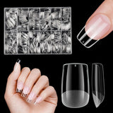 Kurze künstliche Nägel, 500 Stück, weiche Gel-Nagelspitzen mit vollständiger Abdeckung für Gelnägel, 12 Größen, vorpolierte Nagelspitzen für Gelnägel, kurze künstliche Nägel, Sargnagelverlängerungen mit Box