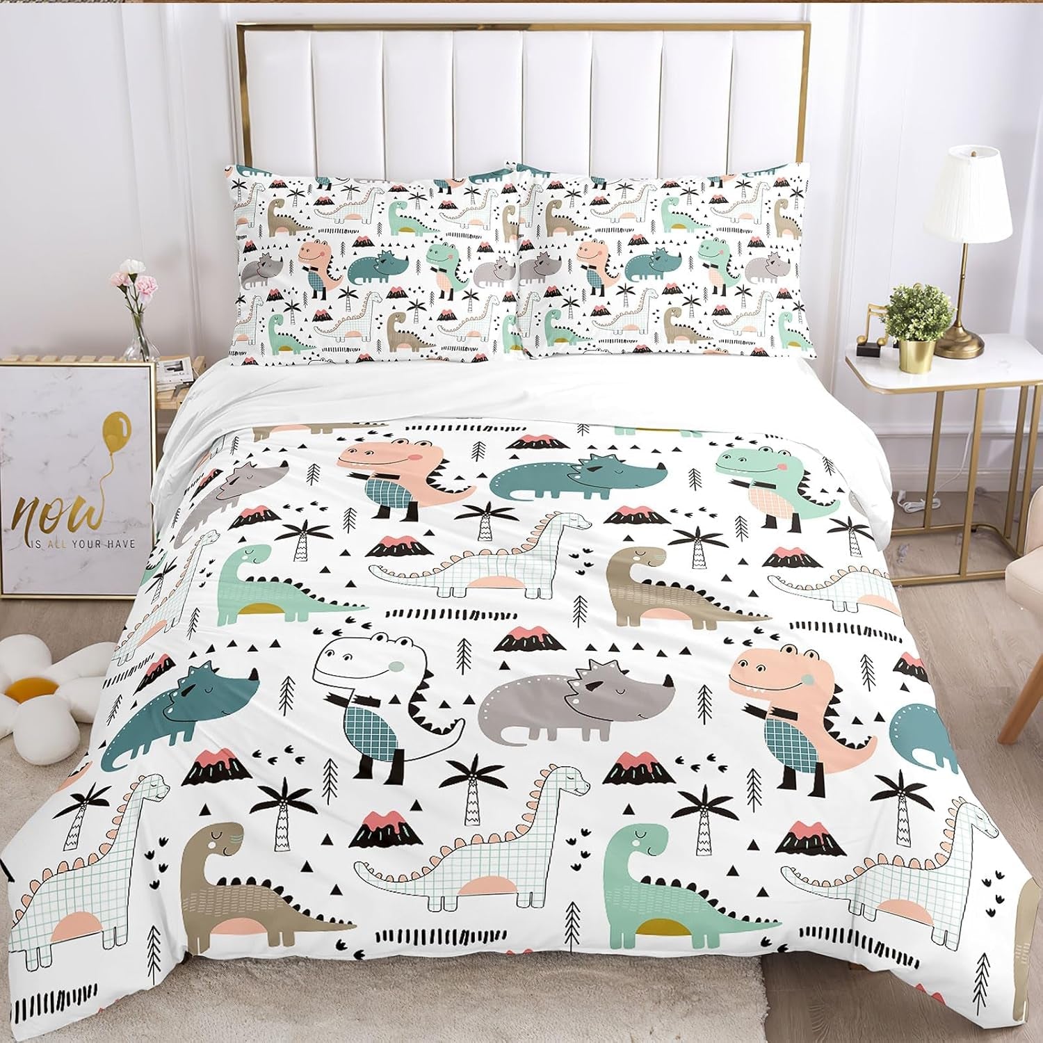 Bettwäsche für Kinder, Dinosaurier-Bettwäsche – Kinder Naty Shop A-3 135 x 200 cm