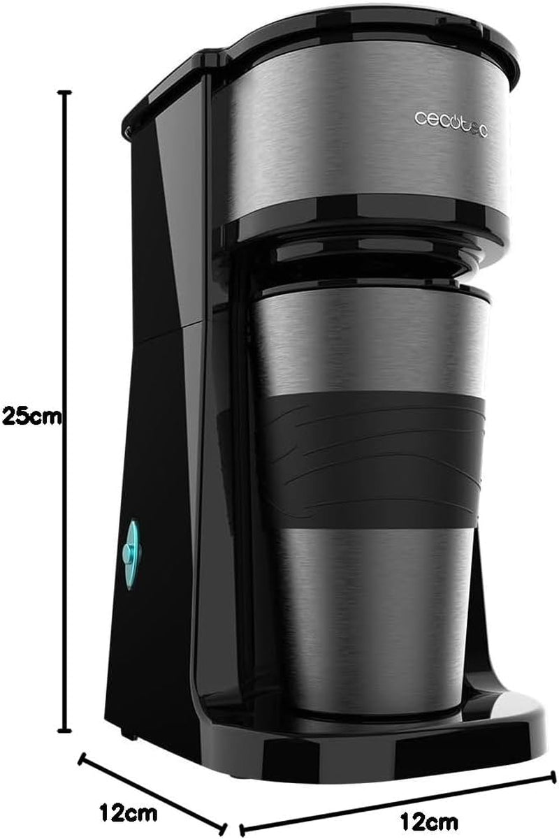 Cecotec Coffee 66 Drop & Go Espressomaschine mit Thermokaraffe, 700 W, Fassungsvermögen 420 ml, versiegelter Auslauf, Permanent- oder Papierfilter, automatische Abschaltfunktion, Behälter mit Fenster