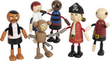 Small Foot Flexible Piratenpuppen aus Holz, 5 Piraten und 1 Affe, detailliert und flexibel, ab 3 Jahren, 12412