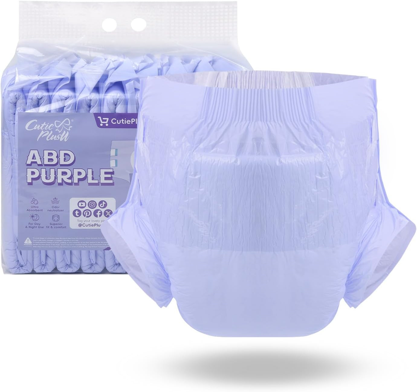 CutiePlusU Windeln für Erwachsene, 10er-Pack Einweg-Inkontinenzhöschen mit Schlaufen für Damen und Herren, maximale Saugfähigkeit über Nacht – Gelb (mittlere Größe 71–96 cm)