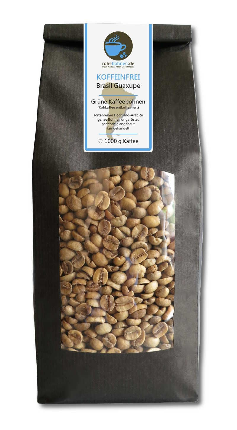 Grüner Kaffee, Rohkaffee, brasilianischer Guaxupe ohne Koffein (grüne Kaffeebohnen 1000 g) – GMP-Zertifikat
