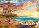 Schmidt Spiele 59765 Sonnenuntergang in der Leuchtturmbucht, Puzzle 1000 Teile, bunt Puzzle Naty Shop