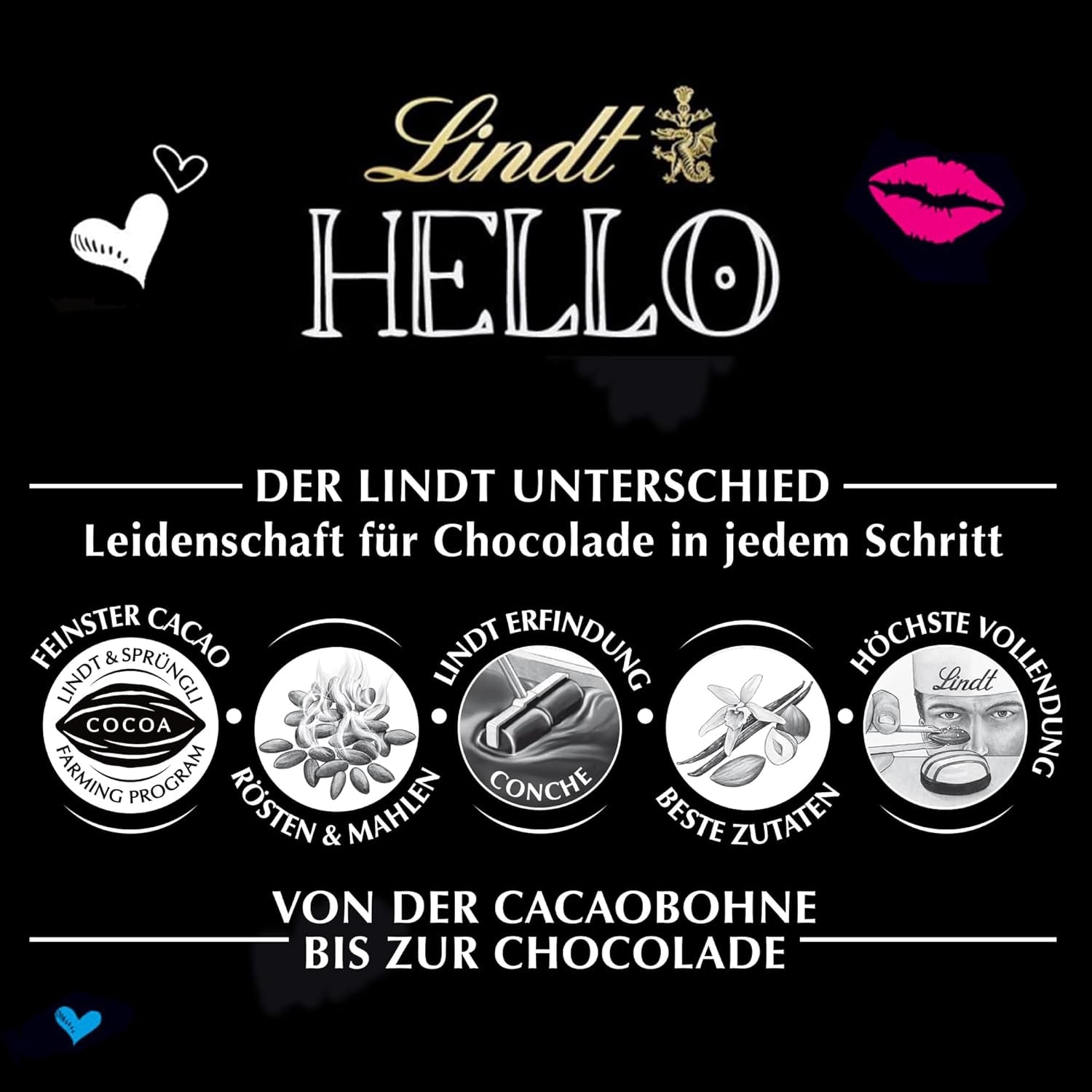 Lindt HELLO Erdbeer-Schokoladen-Käsekuchen | Riegel 100g | Milchschokolade mit Erdbeer-Quark-Creme-Füllung | Schokoriegel | Schokoladengeschenk (5er-Pack)
