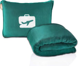 Eversnug Reisedecke und Kissen – weiche 2-in-1-Flugzeugdecke mit weichem Taschenkissenbezug, Handtaschenbezug und Rucksackhalter (Burgunderrot) Reisekissen Naty Shop Blaugrün/Ein Hauch von Paradies (Trace Of Paradise)