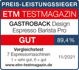 GASTROBACK Espressomaschine mit Mahlwerk inklusive Milchkännchen, Presser und Edelstahl-Siebträger – Barista-Espressomaschine mit Milchaufschäumer – Espressomaschine mit 30 Mahlgradeinstellungen