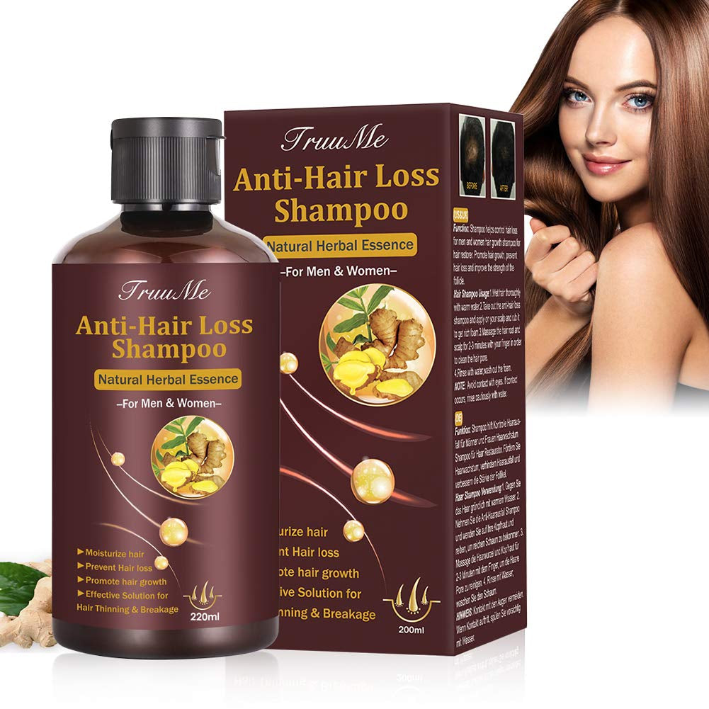 Haarwuchs-Shampoo, Anti-Haarausfall, Haarausfall-Shampoo, natürliches Kräutershampoo für schnelleres Haarwachstum, Lotion-Haarpflege Naty Shop Standardtitel