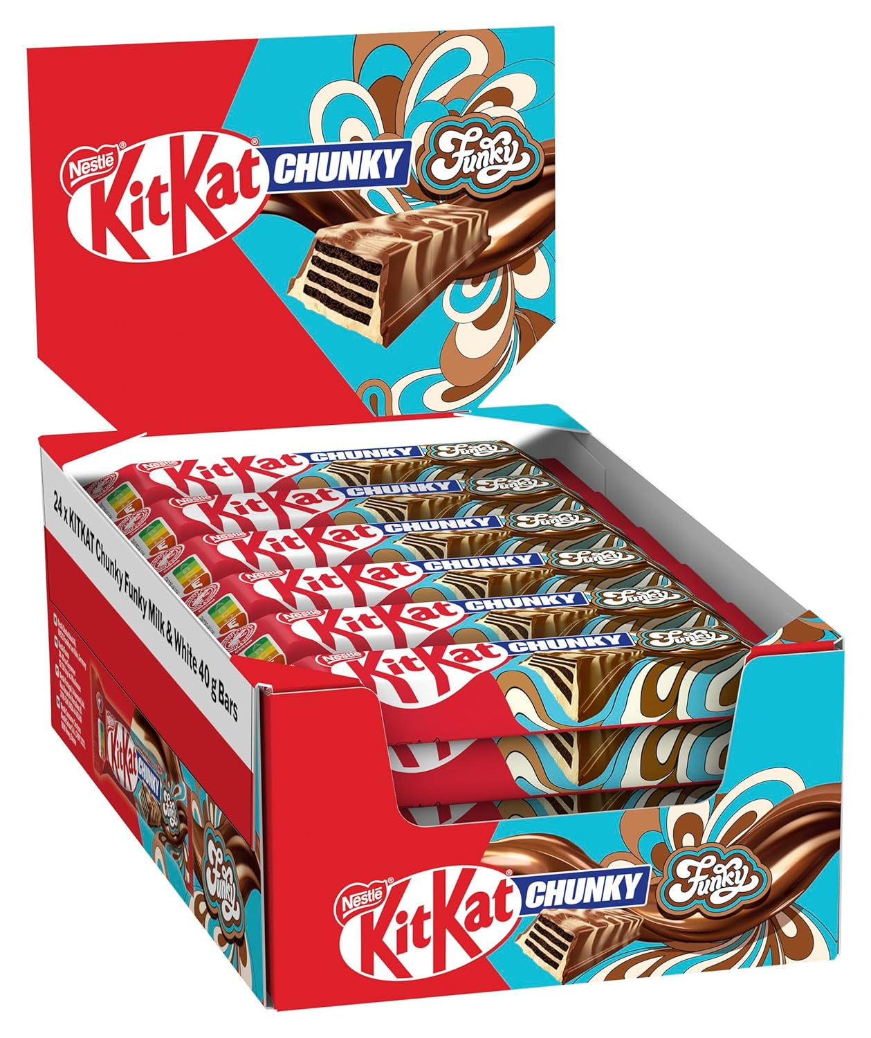 Nestlé Chunky Funky, knusprige Waffeln in Milchschokolade, 24er Packung (24 x 40g)