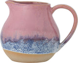 Bloomingville Paula Milchbecher aus Steinzeug – dekoratives Design, perfekt für den Frühstückstisch, mit natürlicher Textur, 435 ml (Pink)