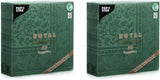 50 Servietten „ROYAL Collection“ 1/4 Falz 40 cm x 40 cm dunkelgrün „Ornaments“