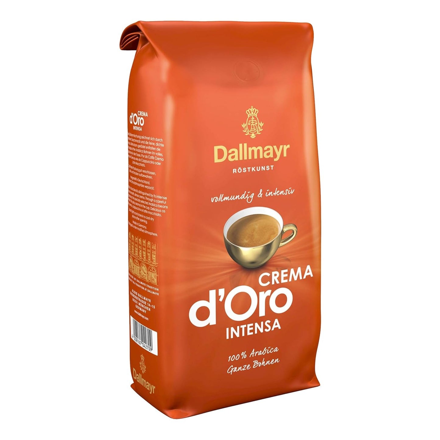 Crema d'Oro Intensa Kaffee, gemahlener Kaffee, gerösteter Kaffee, ganze Bohnen, Kaffeebohnen, 8 x 1000 g