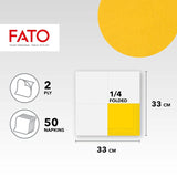 , Einweg-Papierservietten, ideal für zwanglose Mittagessen und Buffets, Packung mit 50 Servietten, Größe 33 x 33, 4-fach gefaltet, 2-lagig, gelb, 100 % reines Zellulosepapier, FSC-zertifiziert