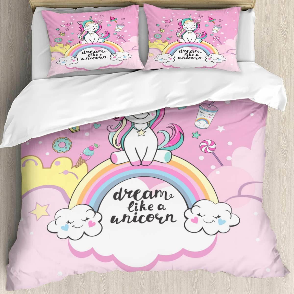 Bettwäsche für Mädchen, Einhorn, 2 Kissenbezüge. Bettwäsche – Kinder Naty Shop