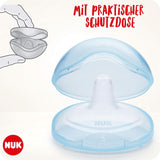 NUK Stillhütchen | Stillhütchen | Schützt vor wunden Brustwarzen | Dünnes Silikon | Größe S (16 mm) | 2 Stück Babynahrung und Stillzubehör Naty Shop