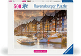 Ravensburger Puzzle 12000846, Skandinavische Orte – Sonnenuntergang in Kopenhagen – 500-teiliges Puzzle für Erwachsene und Kinder ab 12 Jahren. Puzzle Naty Shop