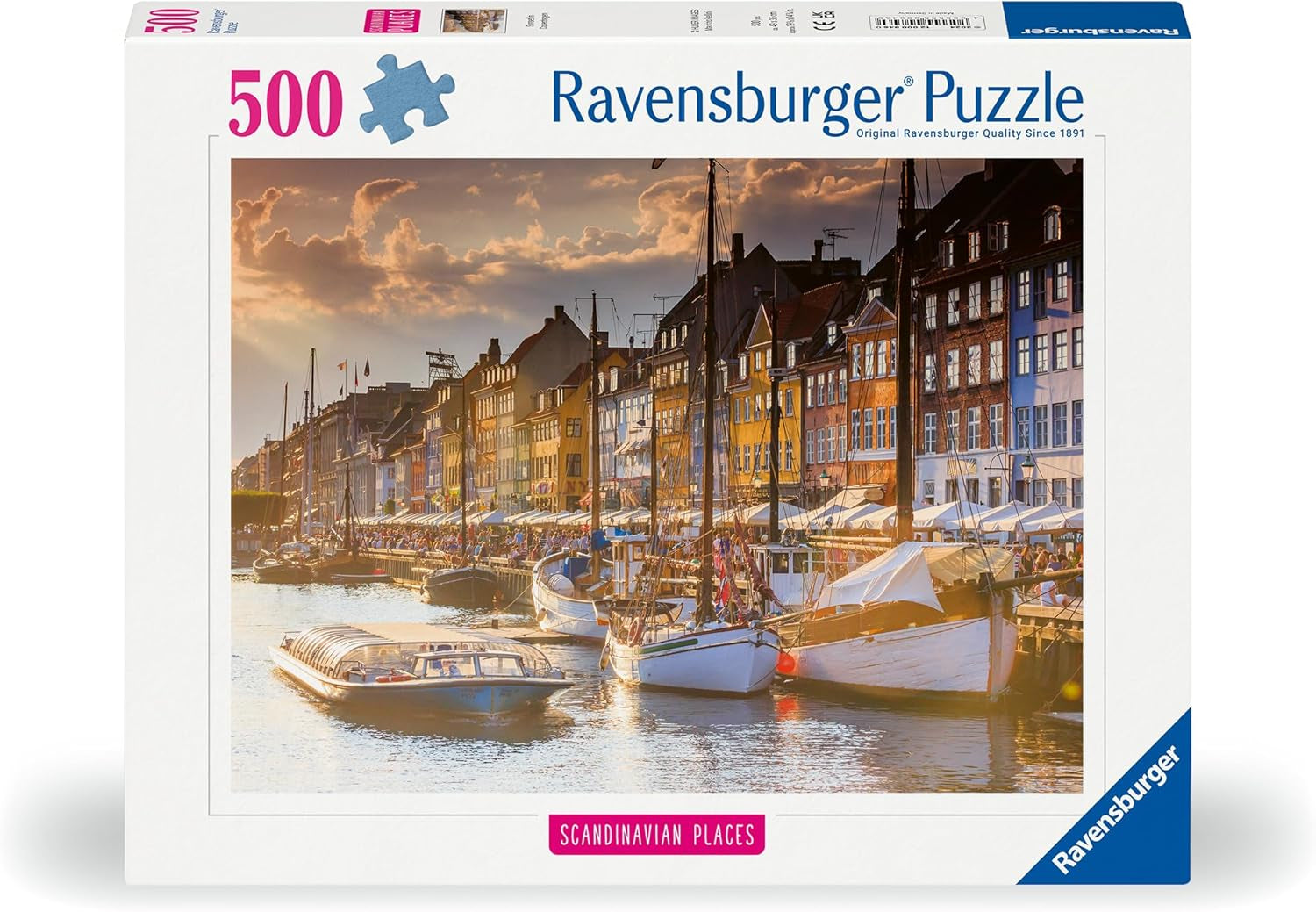 Ravensburger Puzzle 12000846, Skandinavische Orte – Sonnenuntergang in Kopenhagen – 500-teiliges Puzzle für Erwachsene und Kinder ab 12 Jahren. Puzzle Naty Shop