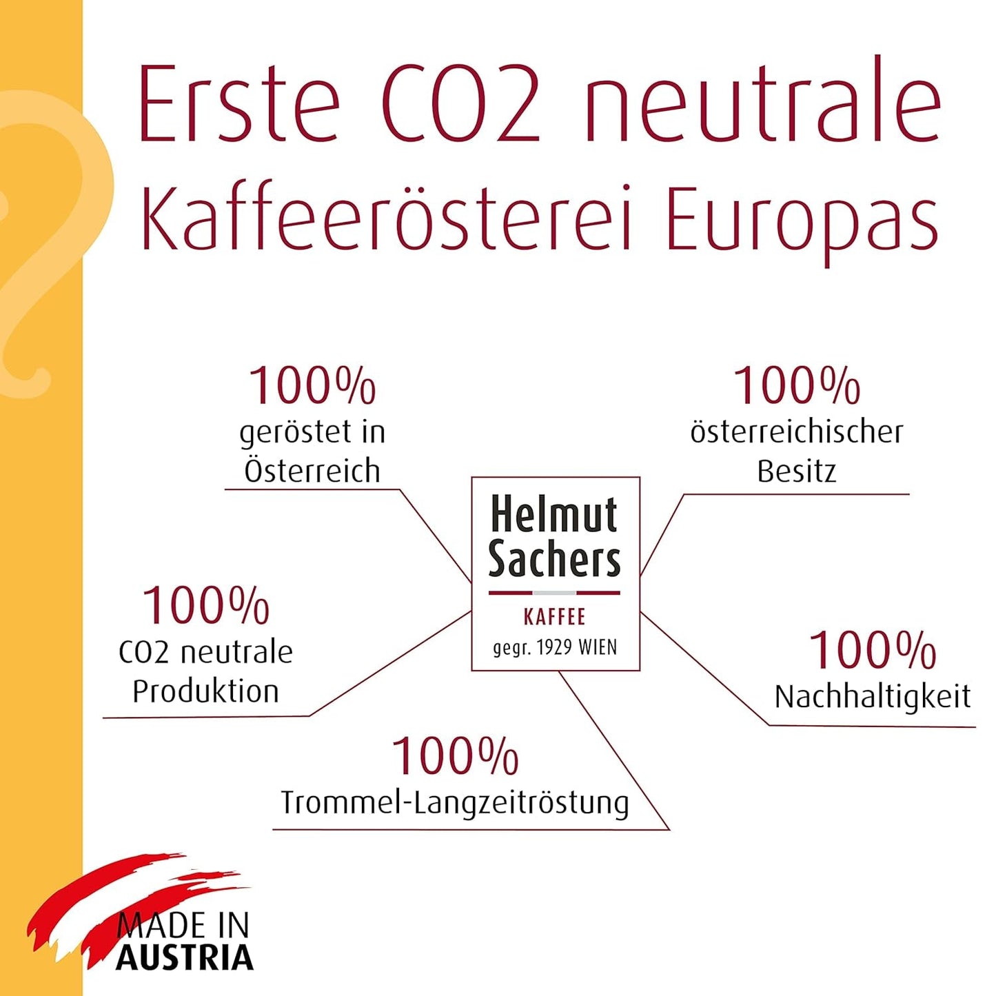 Helmut Sachers Kaffee - Creme, Stärke 4/5, 100 % Arabica, ganze Kaffeebohnen, 6 x 500 g