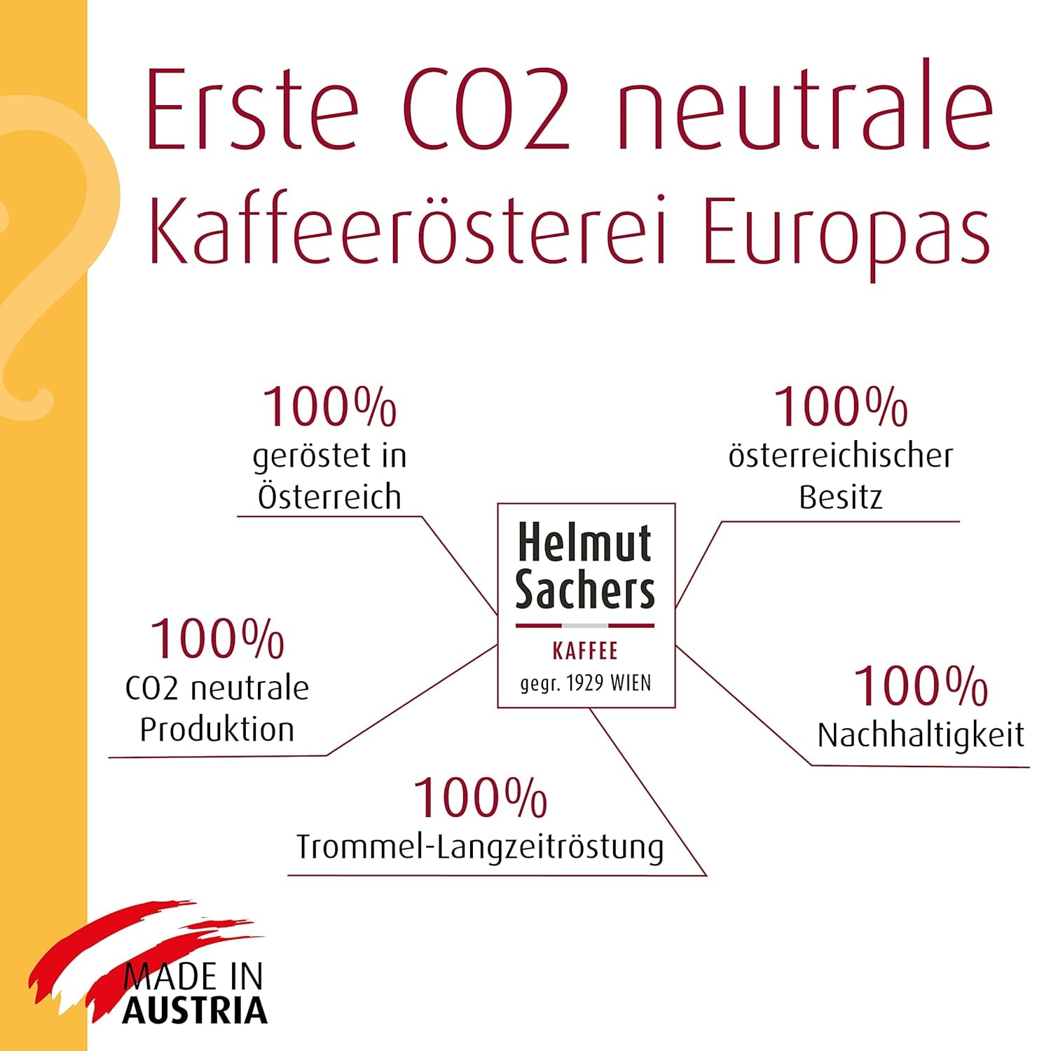 Helmut Sachers Kaffee - Creme, Stärke 4/5, 100 % Arabica, ganze Kaffeebohnen, 6 x 500 g
