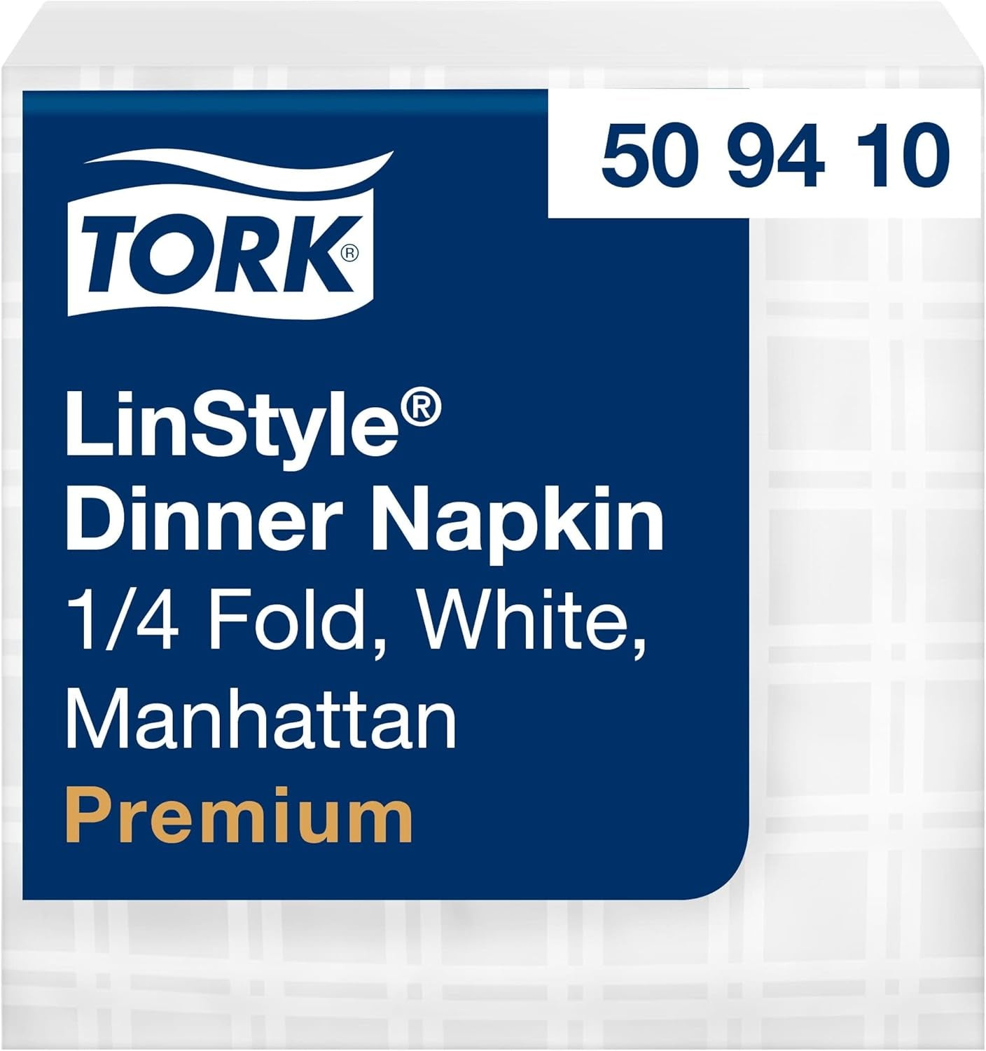 Tork Linstyle weiße Tischservietten, 1/4 Falz, 19,5 × 19,5 cm, 14 x 50 Servietten, 509410
