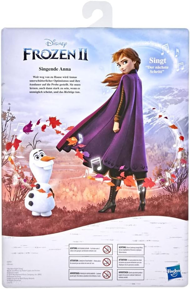 Hasbro Eiskönigin singende Anna-Musikpuppe im lila Kleid zu Disneys Die Eiskönigin 2, Spielzeug für 3-Jährige, 57237830, mehrfarbige Puppen, Naty Shop