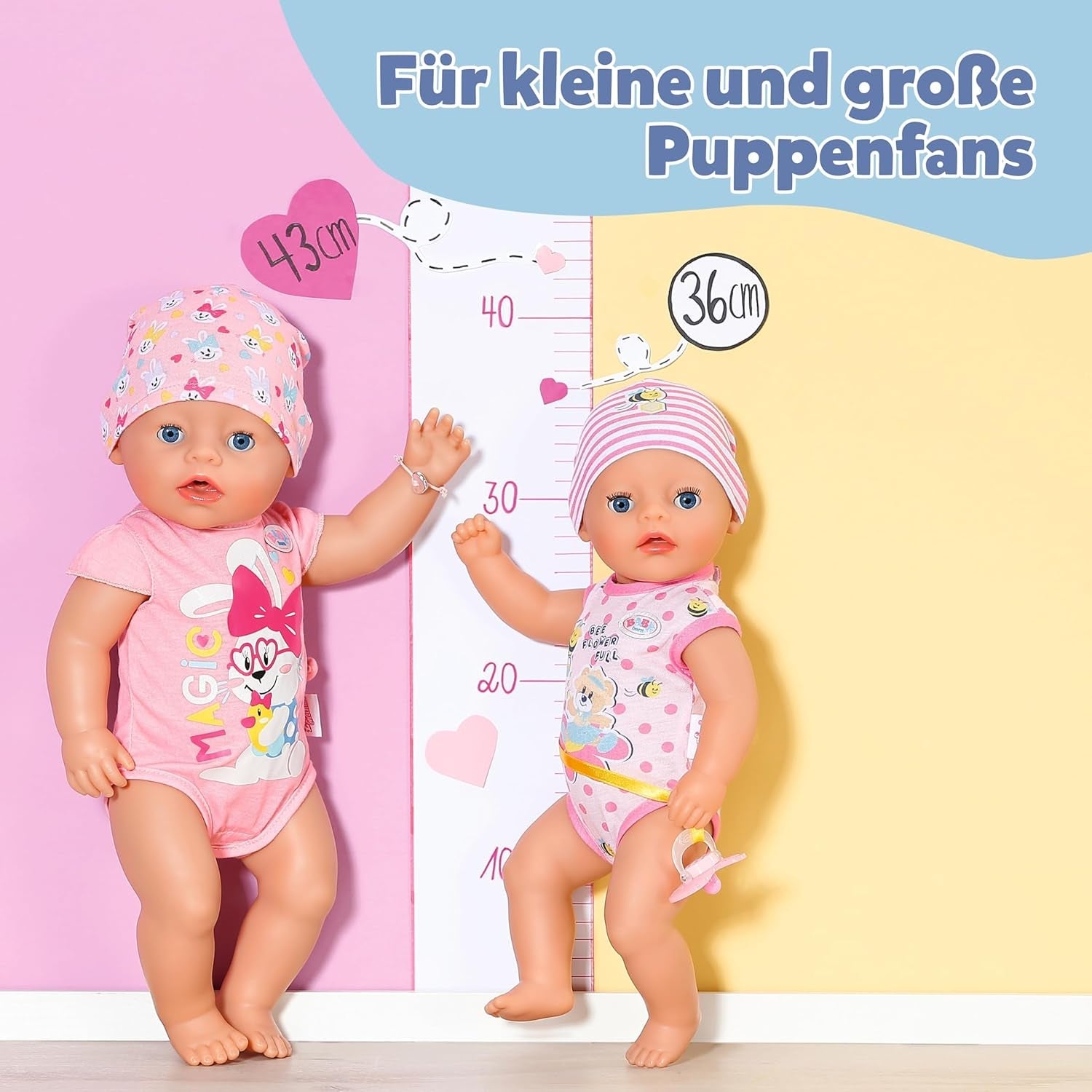 BABY Born Lena (Mädchen) – Babypuppe 36 cm – 7 Funktionen, inklusive Zubehör und Matratze – Funktioniert komplett ohne Batterien – Geeignet für Kleinkinder ab 1 Jahr