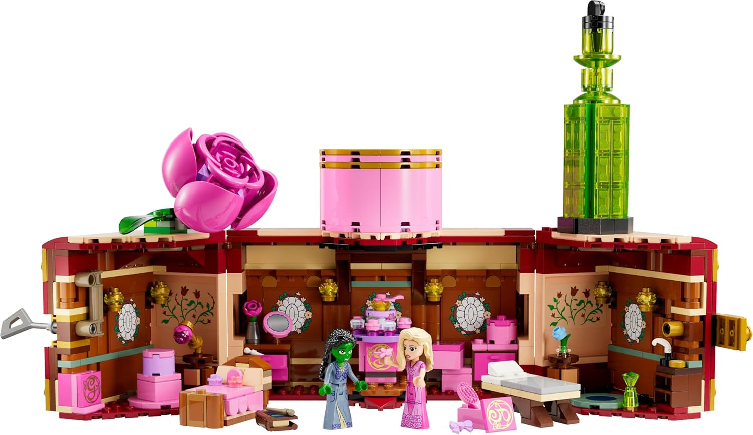 LEGO Schlafzimmer der bösen Glinda und Elphaba – Puppenhaus mit 2 Mini-Puppen von Witches of Oz, coolen Accessoires wie Blumen und Outfits – Kreatives Spielzeug für Mädchen ab 8 Jahren und Fans – 75683 Bausätze Besuchen Sie den LEGO-Store