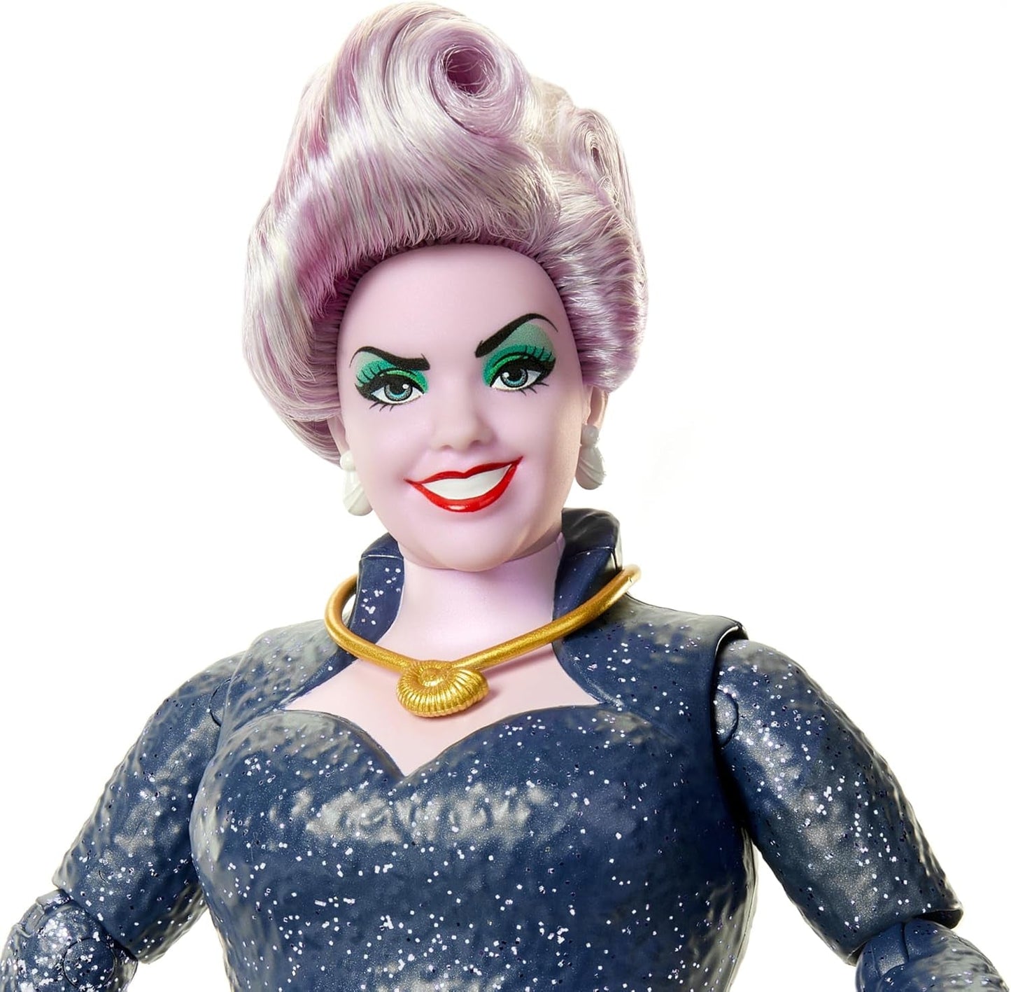 Mattel DISNEY Arielle, die kleine Meerjungfrau – Ursula mit Tentakeln, abnehmbarer Halskette und Lavendel-Dutt für endlosen Styling-Spaß, geeignet für Kinder ab 3 Jahren, HLX12