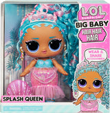 LOL. Überraschung! Big Baby Hair Hair Hair – SPLASH QUEEN – 27,94 cm große Puppe mit 14 Überraschungen, Accessoires zum Teilen und echten Haaren – Für Kinder und Sammler ab 4 Jahren