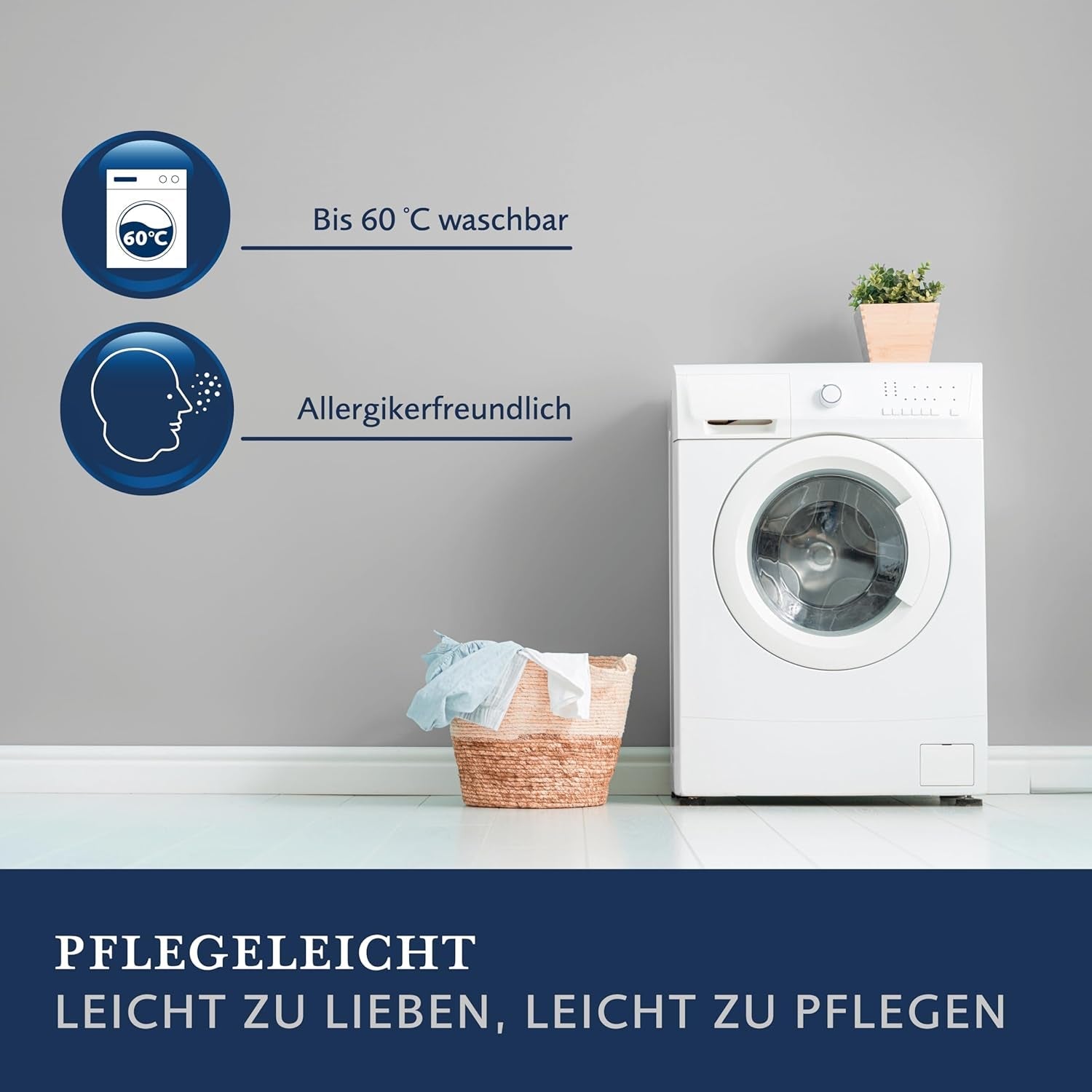 Billerbeck 5452280006 Daunenkissen S 03, ca. 80 x 80 cm, weiß, 1 Stück (1 Packung) Naty Shop Standardkissen