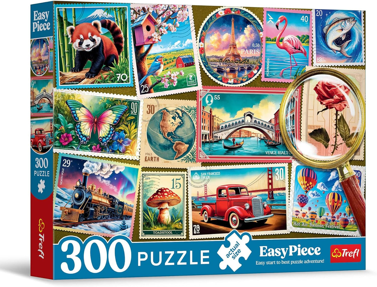 Trefl – Easypiece Puzzle: Briefmarken – 300 Teile – große Teile, einfaches Puzzle, für Erwachsene und Kinder ab 10 Jahren. Puzzle Naty Shop Standardtitel