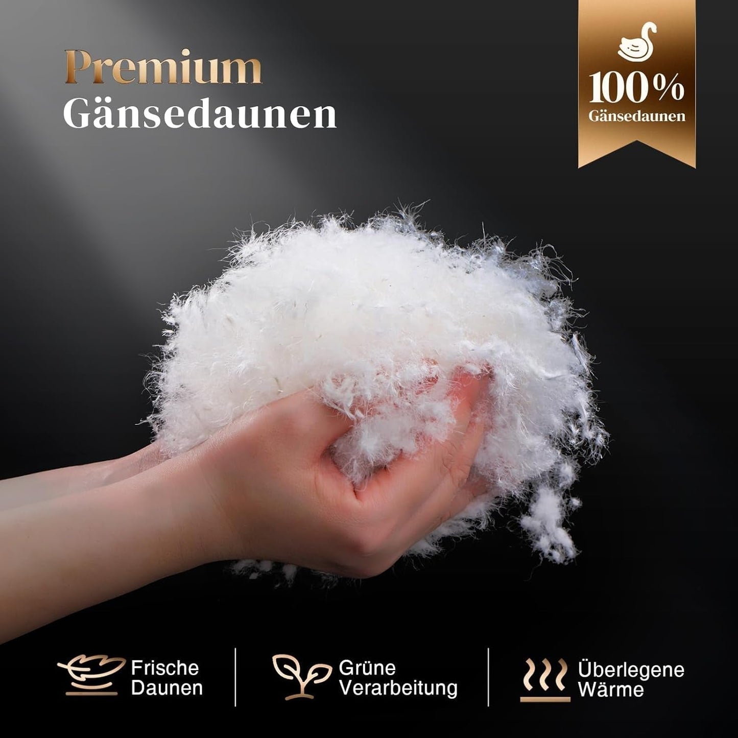 135 x 200 Ganzjahresdecke aus 100 % Baumwolle mit Gänsedaunen, dick gefüllte Federdecke, kein lebender Plüsch, extra flauschige Übergangsdecke, 3D-Schallkasten, Einzelbett, weiße Steppdecken und Steppdecken, Naty Shop