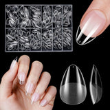 Kurze künstliche Nägel, 500 Stück, weiche Gel-Nagelspitzen mit vollständiger Abdeckung für Gelnägel, 12 Größen, vorpolierte Nagelspitzen für Gelnägel, kurze künstliche Nägel, Sargnagelverlängerungen mit Box