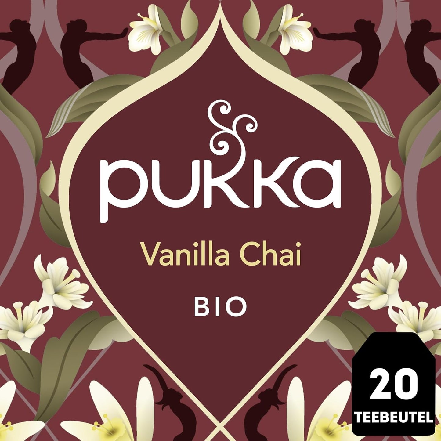 Pukka | Mischung aus aromatisierten Bio-Tees „Vanilla Chai“ | Zimt, Ingwer und Vanille | Tee zum Genuss mit natürlicher Süße | 1 Stück | 20 Teebeutel