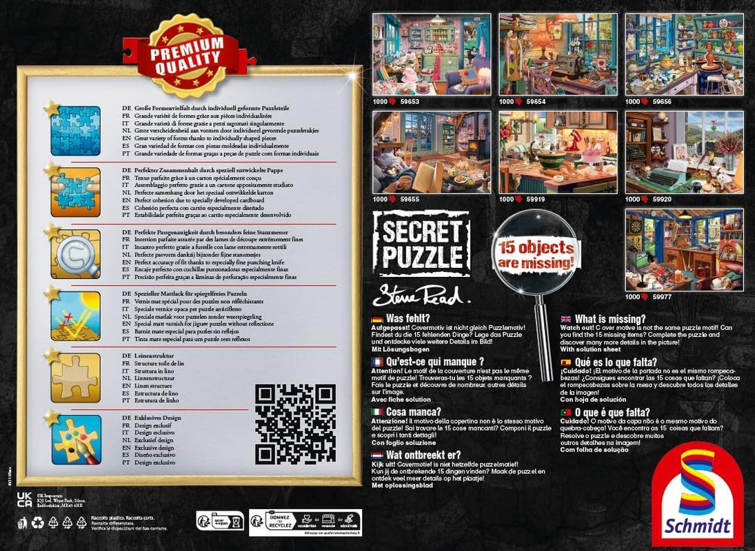 Schmidt Spiele 59920 Im Büro, 1000 Teile Geheimrätsel Puzzle Naty Shop