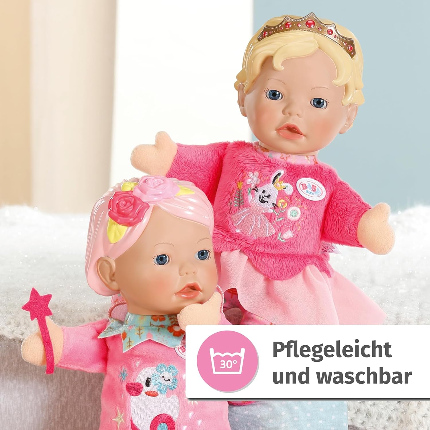 BABY born for Babies Fee Weichkörperpuppe mit Fingertaschen in den Armen 26cm hohe Handpuppe 834695 Zapf Creation