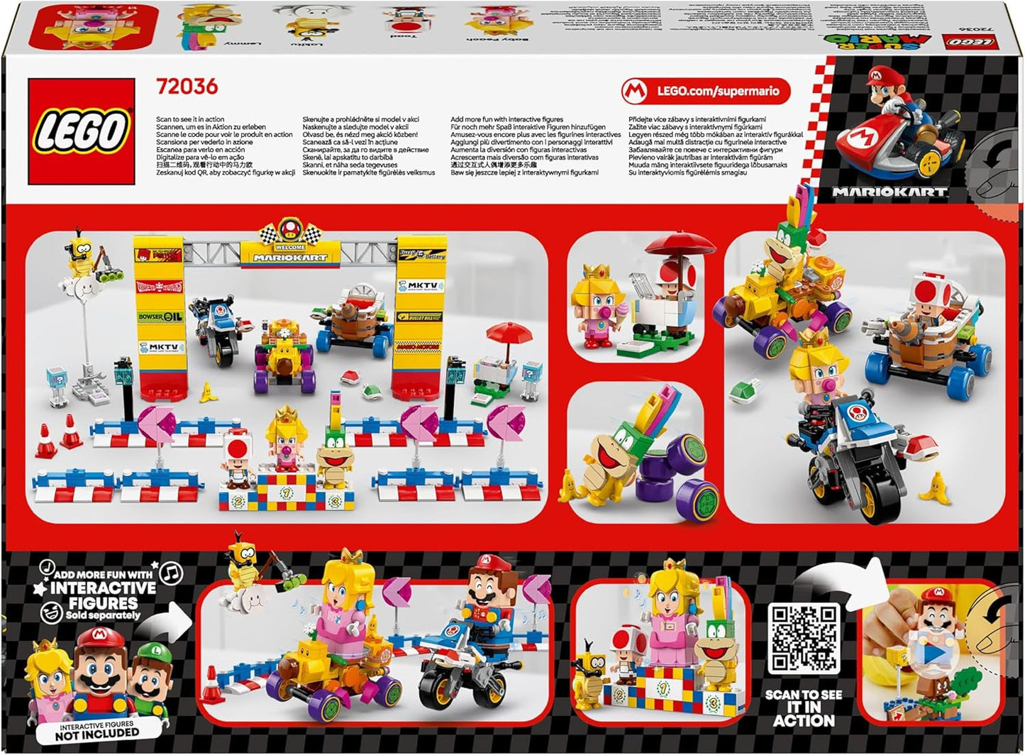 LEGO Super Mario: Mario Kart – Baby Peach & Grand Prix Set, Nintendo-Figuren – Kröte, Lakitu, Baby Peach und Lemmy, Geschenk für Jungen, Mädchen und Gamer ab 8 Jahren, Abenteuerspielzeug 72036 Bausets Beuche den LEGO-Store