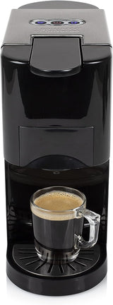 Princess 5-in-1-Multikapsel-Espressomaschine – kompatibel mit Nespresso, Dolce Gusto, Lavazza a Modo Mio und ESE Pads, 0,8 l Fassungsvermögen, 1450 W, Silber, Schwarz