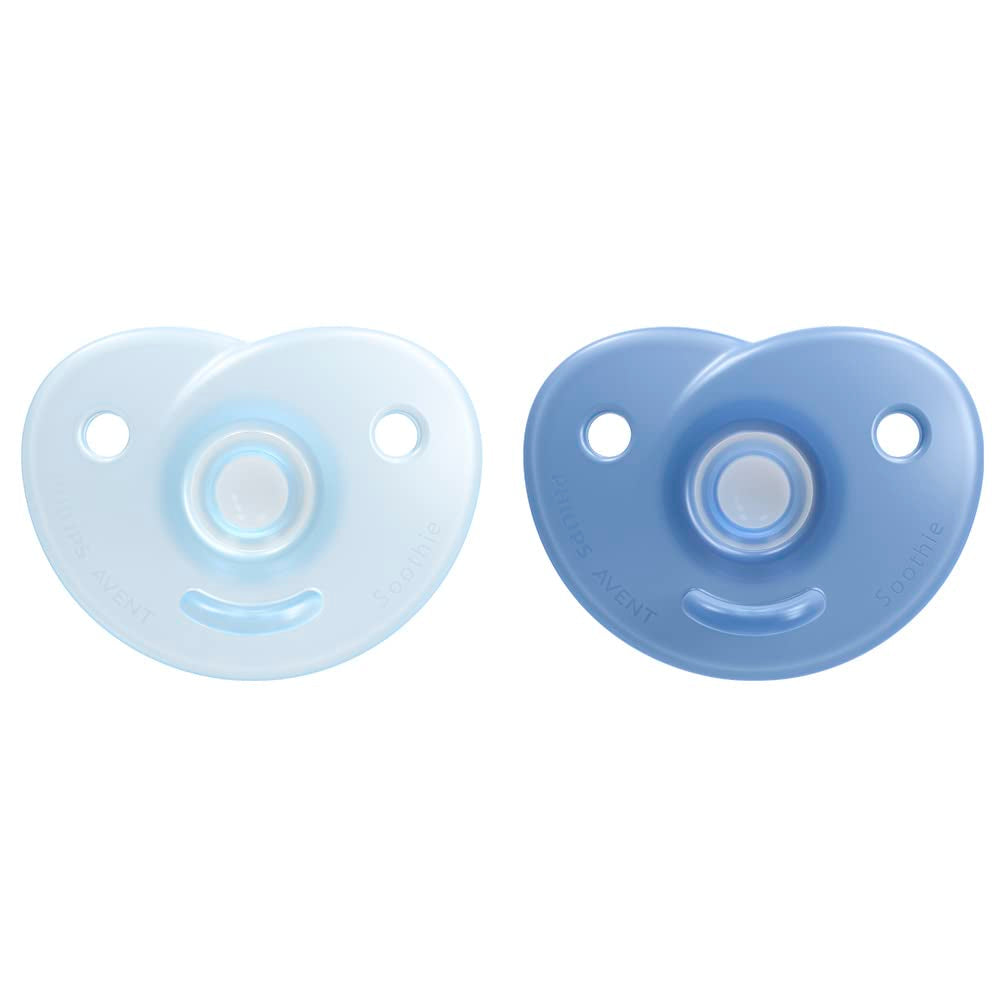 Philips AVENT Soothie – BPA-freier Schnuller für Babys im Alter von 0–6 Monaten, blau/hellblau (Modell SCF099/21)