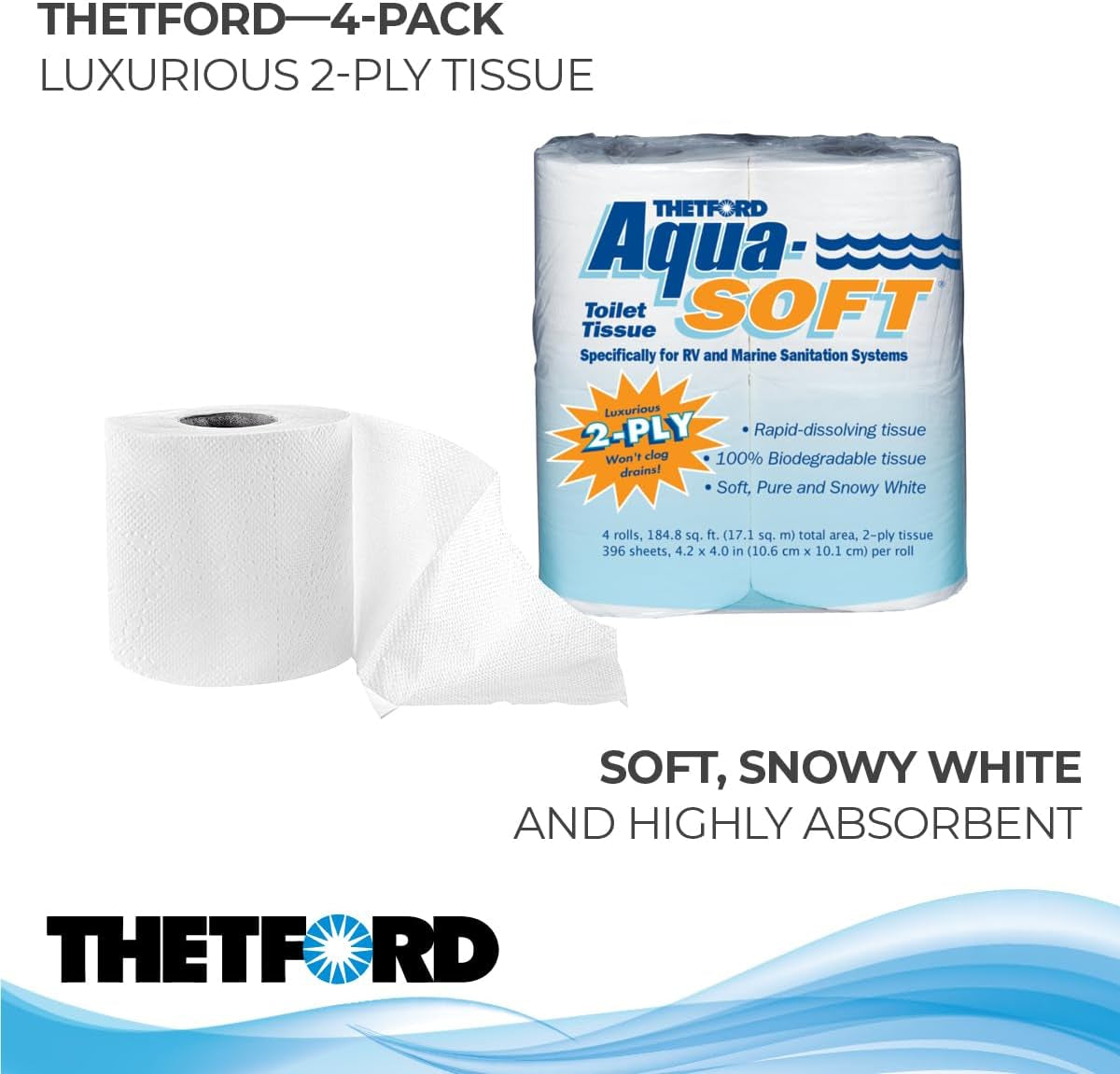03300 Aqua-Soft Toilettenpapier, 2 Lagen, 4 Rollen
