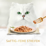 Gourmet Gold Succulent Fine Strips, Nassfutter für Katzen mit Huhn, 12er Pack (12 x 85 g)