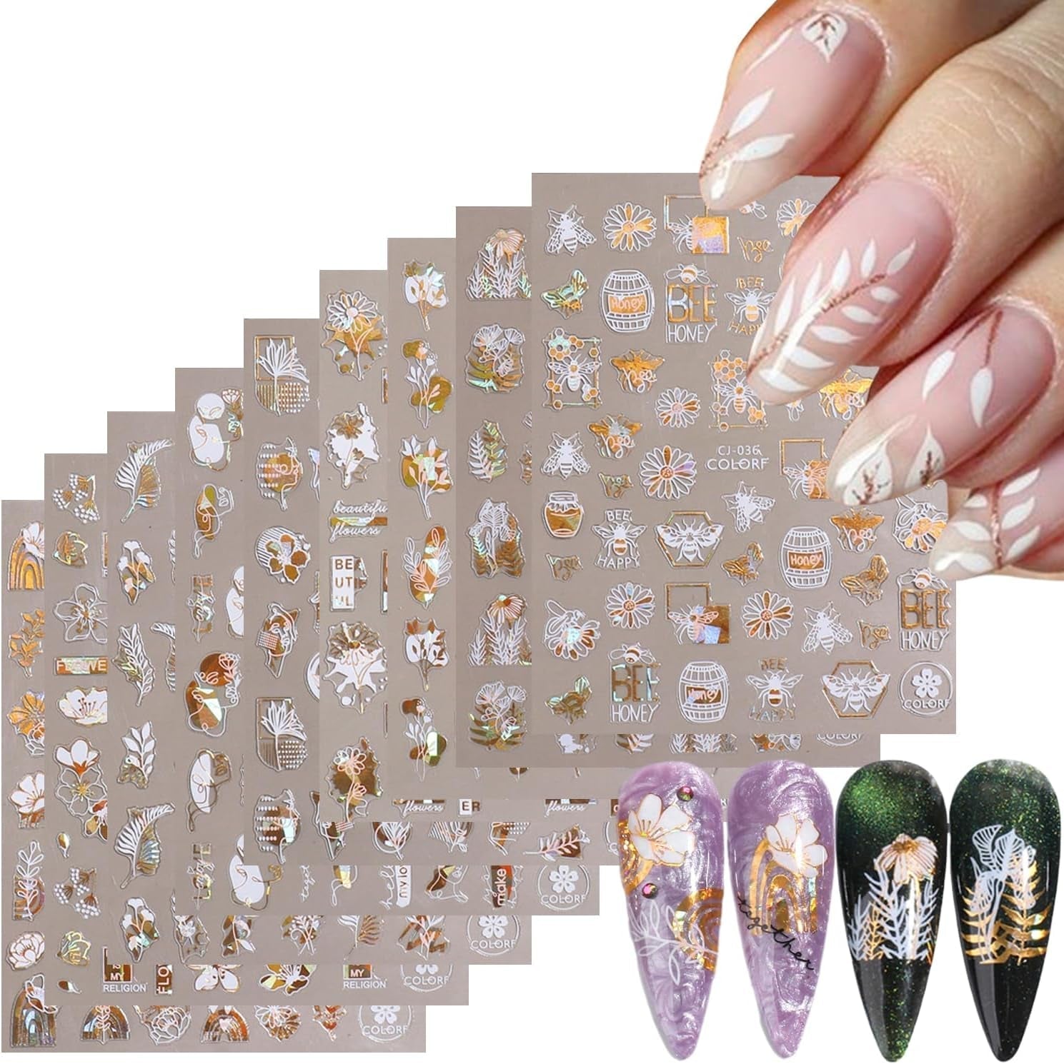 GZMAYUEN 12 Farben Französische Nagelaufkleber, 3D-Nagelaufkleber mit französischem Farbverlauf, selbstklebendes Nageldesign, Nagelzubehör