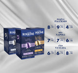 Caffè Borbone Verkostung Kit, 90 Aluminiumkapseln: 30 Mia Napoli, 30 Ciao Venezia, 30 Magica Palermo, (3 x 30 Stück) – Kompatibel mit Kaffeemaschinen für den Hausgebrauch der Marke Nespresso®*