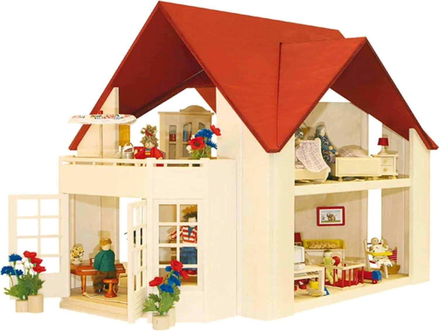 23112 Puppenhaus, Holzfarbe, rot