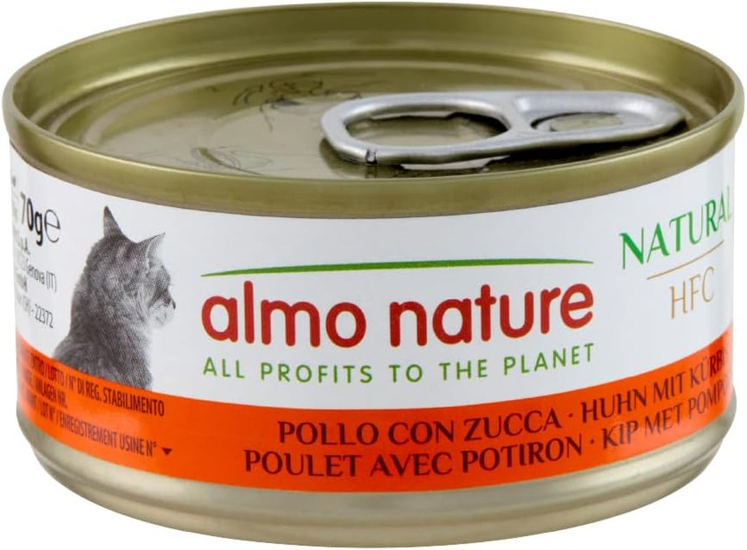 Almo Nature HFC Natürliches Nassfutter für Katzen – Verschiedene Rezepte mit Huhn – 6 x 70 g